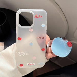 3D crema pastel decorar púrpura suave a prueba de golpes teléfono protector 1,5mm TPU funda para <span class=keywords><strong>iPhone</strong></span> 16 15 14 13 12 - Product Image 2