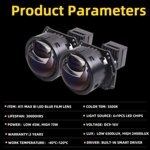 A11 MAX Bi <b>Led</b> Laser <b>Projector</b> Lens 3 Inch <b>Led</b> Headlight High Power Bi <b>Led</b> <b>Projector</b> High Quality Headlight for Universal Car - Product Image 6