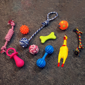 Đồ chơi thú cưng la hét gà mèo và chó âm thanh đồ chơi bóng xương bông dây cao su sạch MOL đặt đồ chơi - Product Image 2