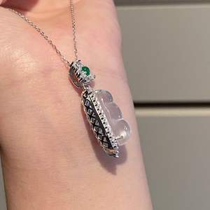 Collier avec pendentif en argent pur S925 pour fille douce, avec ruban en diamant rose en forme de cœur et perle, design de niche de luxe léger et polyvalent - Product Image 4