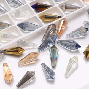 Zhubi 8x20mm chỉ thả Thủy Tinh Hạt đối với trang sức làm số lượng lớn kim loại pha lê mặt dây chuyền thả hạt cho DIY Thủ công mỹ nghệ - Product Image 2