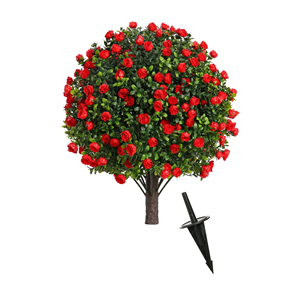 Plante artificielle <span class=keywords><strong>en</strong></span> forme de rose, buis, herbe, feuille, boule de plastique, facile à installer pour la décoration de la maison, du bureau, du jardin, de la porte d'entrée - Product Image 1