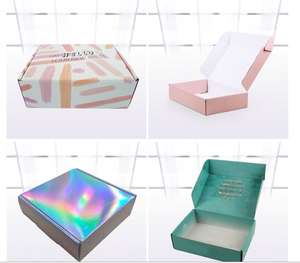 صناديق شحن من الورق المقوى الصلب المطبوع حسب الطلب ، مواد معاد تدويرها للشركات الصغيرة ، تغليف هدايا مستحضرات التجميل والملابس والشعر - Product Image 4