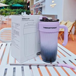 Custom Fast Logo 860ml Stainless Steel Double Wall Travel Mug Insulated Tumbler with Handle Reusable Vacuum Coffee Cup - Product Image 5