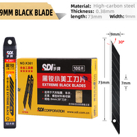 Taiwan SDI 9mm 30 degrés petite gravure couteau utilitaire lame de remplacement 10 pièces K361 noir personnalisable OEM Support