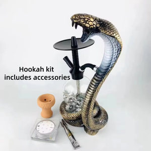 <span class=keywords><strong>Chicha</strong></span> traditionnelle égyptienne complète en forme de serpent, avec base lumineuse LED, en vente - Product Image 2