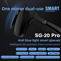 Lunettes Intelligentes SG20 Pro Sans Fil 5.4, Lecture Musicale Étendue, Assistant IA, Contrôle Tactile, Étanchéité IPX-4, Chargement Type-C