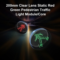 Pemasok Lampu Lalu Lintas Dia.200mm(8inci) Lampu Lalu Lintas LED Merah Statis untuk Pejalan Kaki dengan Lensa Transparan