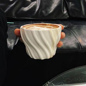 Vintage Design Ceramic Porcelain Latte Art Coffee <b>Cup</b> Irregular Dessert Plate Handmade Eco-Friendly 250mL Afternoon Tea Parties - Product Image 4