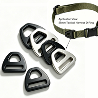 Boucle triangulaire légère en alliage d'aluminium 16mm-38mm avec anneau en D pour sangle, ajusteur de sangle, accessoires pour collier de chien, harnais, sac, nickel