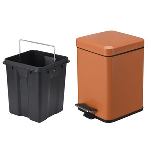 SY màu kim loại thùng rác có thể nhà bếp phòng tắm thép không gỉ 3L 6L 12L Cam vuông chân đạp Thùng rác có thể Thùng rác - Product Image 3