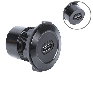 Panel Mount <strong>USB</strong> <strong>C</strong> Circular <strong>Connector</strong> Adapter Metal Shell Waterproof IP65 CtoC ,female to Female - Product Image 3
