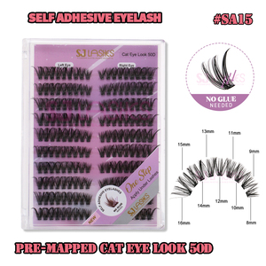 Cils synthétiques pré-collés à l'aspect naturel, <span class=keywords><strong>sans</strong></span> colle, pré-mappés, style <span class=keywords><strong>anime</strong></span> - Product Image 3