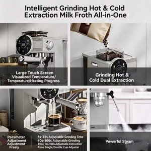 Máquina de Espresso Italiana Profesional con Espumador de Leche Automático, Máquina de Espresso, Cappuccino y Latte para Oficina y Hogar, Café Molido - Product Image 6