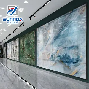 Tamaños grandes, losa de porcelana, azulejos de pared para suelo, delgados, gruesos, pulidos, brillantes, satinados, acabados, decoración para sala de estar, calidad Foshan