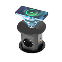 Su geçirmez mutfak Pop up elektrik prizleri ile 15W kablosuz şarj ve PD20W USB-C limanlar 15A masa Pop up Outlet