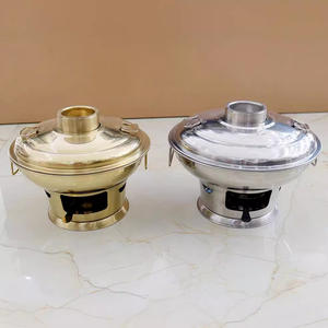 2024 vente chaude Style thaïlandais 26/22cm <span class=keywords><strong>Shua</strong></span> <span class=keywords><strong>Shua</strong></span> chaud simple Double personne en acier inoxydable chauffe-alcool marmite - Product Image 4