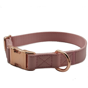 OEM Factory Luxury Custom Emboss LOGO Colorful With Golden Metal Buckle PU <strong>Leather</strong> Nylon <strong>Dog</strong> <strong>Collar</strong> - Product Image 1