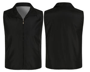 Gilet de travail personnalisable avec logo noir pour les institutions de formation et d'éducation bénévoles, les activités de team building, les barbiers, uniforme unisexe - Product Image 1
