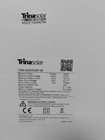 Norme européenne Trina Vertex S double verre type N 425w 430w 440w 445w 450w panneaux solaires Trina double verre cadre noir panneaux PV