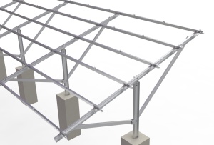 Système de montage de panneaux solaires pour <span class=keywords><strong>carport</strong></span> Greatest Energy GT à <span class=keywords><strong>double</strong></span> support, en alliage d'<span class=keywords><strong>aluminium</strong></span> anodisé, résistant au vent de 55 m/s et aux charges de neige de 1,4 KN/m² - Product Image 3