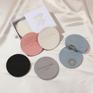 Custom Logo Color Round <b>Small</b> Earring Ring Pouch Microfiber Jewelry Bag Storage Jewelry Packaging Pouch with <b>Box</b> - Product Image 6