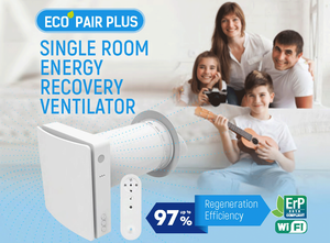 Airwoods chambre simple 100V ~ 240V Système de ventilation à récupération de chaleur VRC <span class=keywords><strong>mural</strong></span> sans conduit - Product Image 3