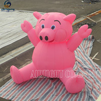 Cochon gonflable en forme de cochon, longueur 6m, couleur rose, pour la publicité