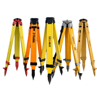 Adjustable Heavy Duty Wooden Surveying Tripod 5/8 Inch Thread Survey Tripod for Total Station Theodolite RTK Level Instrument