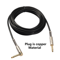 Câble audio plaqué or de haute qualité 6,3 mm-6,3 mm pour microphone/guitare/projecteur