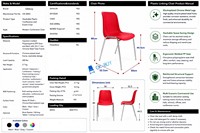 Chaises en plastique modernes et simples, empilables, avec pieds en métal, colorées, pour étudiants, écoles, conférences