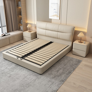 เตียงคู่หนังสไตล์โมเดิร์นมินิมอล 1.8 ม. เฟอร์นิเจอร์ห้องนอนดีไซน์หรูหรา - Product Image 4