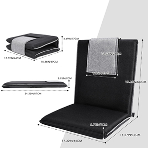 <span class=keywords><strong>Silla</strong></span> de Meditación Plegable con Funda de Lino Lavable, <span class=keywords><strong>Silla</strong></span> de Piso Ajustable en 14 Posiciones con Respaldo - Product Image 1