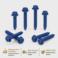 Vis autoperceuses à tête hexagonale en acier inoxydable au carbone bleu, revêtement OEM JP 2026, pour meubles, bois, cloisons sèches et béton