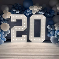 Grandes lettres lumineuses géantes en bois pour enseigne, chiffres et alphabet