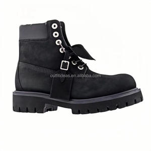 Nouvelles <span class=keywords><strong>bottes</strong></span> de randonnée pour hommes en cuir de veau imperméable avec étiquettes de sécurité sportive, chaussures de travail pour hommes, baskets noires à la cheville, <span class=keywords><strong>bottes</strong></span> de ranger - Product Image 4