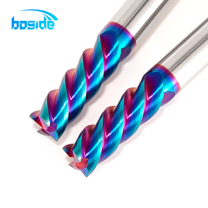 <span class=keywords><strong>Fraise</strong></span> <span class=keywords><strong>à</strong></span> bout plat HRC65 <span class=keywords><strong>à</strong></span> 4 dents, revêtement coloré TiAlN, diamètre 2-20 <span class=keywords><strong>mm</strong></span>, en carbure monobloc pour usinage CNC de l'acier inoxydable - Product Image 3