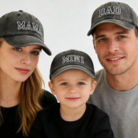 Casquettes pour maman et papa, casquette de baseball 100% polyester, broderie, bord incurvé réglable, unisexe, décontractée, pour les quatre saisons