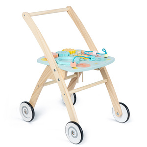 Ahşap bebek yürüteci ahşap bebek itme yürüteç öğrenme aktivite yürüteç oyuncaklar bebek itme oyuncak çoklu faaliyetleri merkezi hediye - Product Image 1