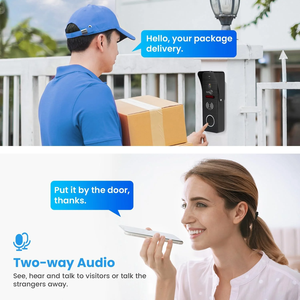 Sistemas de Intercomunicación para Puertas con Cámara, Monitor Táctil de 10 Pulgadas, Kits de <span class=keywords><strong>Videoportero</strong></span> Inteligente <span class=keywords><strong>3</strong></span> en 1, Desbloqueo con Tarjeta RFID para Seguridad del Hogar - Product Image 4