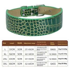 JXANRY-Collar de perro ultrafino de PU con patrón de cocodrilo, suministros Premium para mascotas, banda para el cuello para perros medianos y grandes, decoración de cinta - Product Image 6