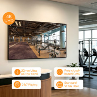 Monitor LCD 4K UHD de 27-55 Pulgadas, 700nit de Brillo, para Interiores, Hoteles, con CMS en la Nube, Pantalla Dividida Inteligente, Bisel Ultra Delgado, 24/7