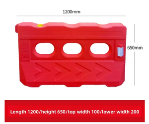 Красное заполненное водой пластиковое дорожное Баррикада для безопасности дорожного движения, дорожное блокирующее устройство для управления движением - Product Image 3