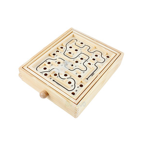Bloc de maths en bois pour enfants et adultes, boule d'équilibre de bureau Interactive, manivelle piste perle labyrinthe Puzzle <span class=keywords><strong>jeu</strong></span> éducatif - Product Image 4