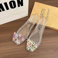 Sandales d'été pour femmes, style coréen, en PVC, décontractées, à bout carré, à bout ouvert, à motifs mignons, perforées