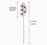 Anggrek Phalaenopsis Buatan 5 Tangkai Beraroma, Semprotan Anggrek Palsu Wangi untuk Dekorasi Pernikahan, Vas Rumah DIY Dekorasi Mewah