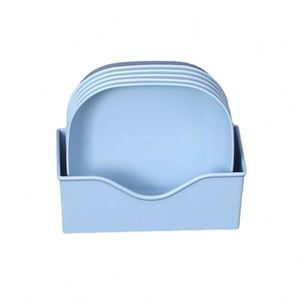 <b>Set</b> of 5 Unbreakable and Reusable Wheat Straw Bpa Free Plastic Dinner Plates <b>Microwave</b>/dishwasher Safe - Product Image 6