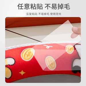 Cute Cartoon Red Festive Toilet Seat Cover Plush Warm With Handle For Home Use Autumn Winter - Product Image 4