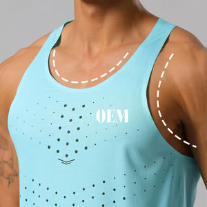 Chaleco Deportivo Atlético Sin Costuras, Ligero, de Secado Rápido, con Cintas Adhesivas, Malla Deportiva, Corte Láser, para Gimnasio, Trail Running, Maratón - Product Image 1