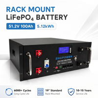 Batterie LiFePO4 5,12 kWh 48 V 100 Ah 51,2 V à montage en rack avec BMS intelligent pour station de travail IA, serveur GPU, centre de données, calcul en périphérie, ESS